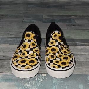 Sunflower Black & White Checker Vans Sz 4.5